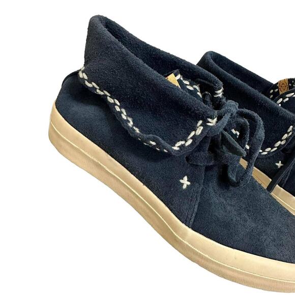 Visvim Navy Flynt Hi Sashiko Suede Sneakers Size 8 - Picture 2 of 10
